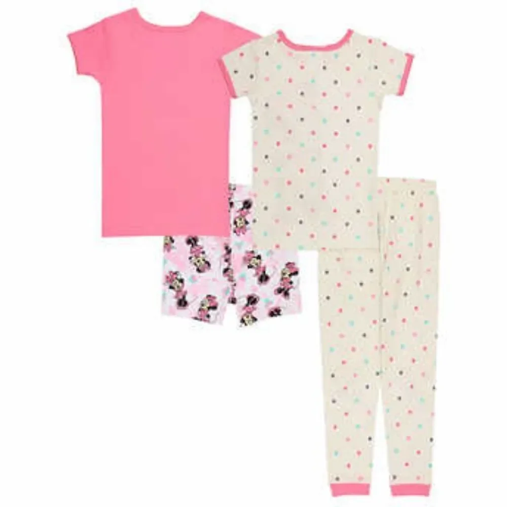 Minnie Kids' 4-piece Cotton PJ Set
